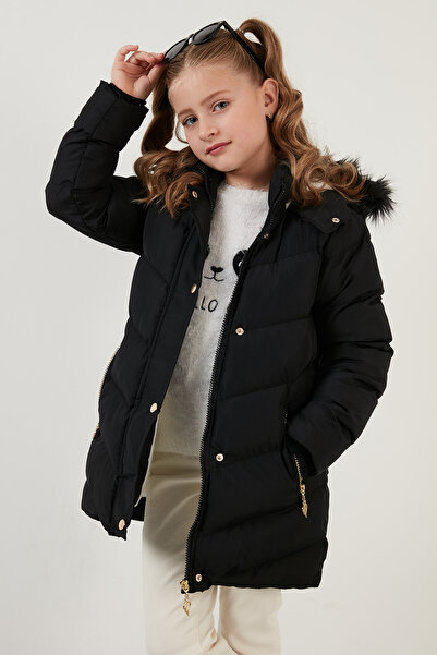 Lela Hooded Puffer Coat with Faux Fur Collar Girls' COAT 6035018