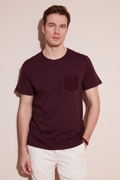 Buratti 100% Cotton Slim Fit Crew Neck Pocket T Shirt Men's T Shirt 5902000