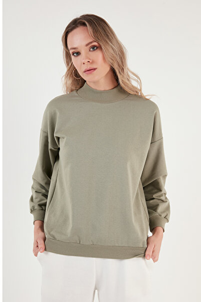 Lela Βαμβακερό κολάρο Basic πλεκτό ιδρώτας SWEAT 5863323