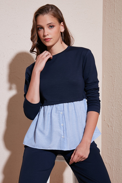 Lela Πουκάμισο με λαιμόκοψη ποδηλάτου Oversize Fit Sweat SWEAT 5865880