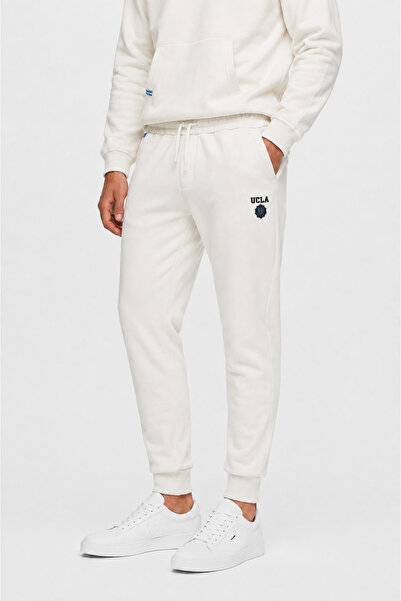 UCLA Pantaloni de sport pentru bărbați Luskin Beige Printed Standard Fit