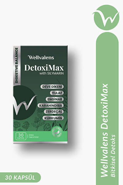 Wellvalens DetoxiMax 30 Kapsül | Devedikeni, Enginar & Zerdeçal İçeren Bitkis...