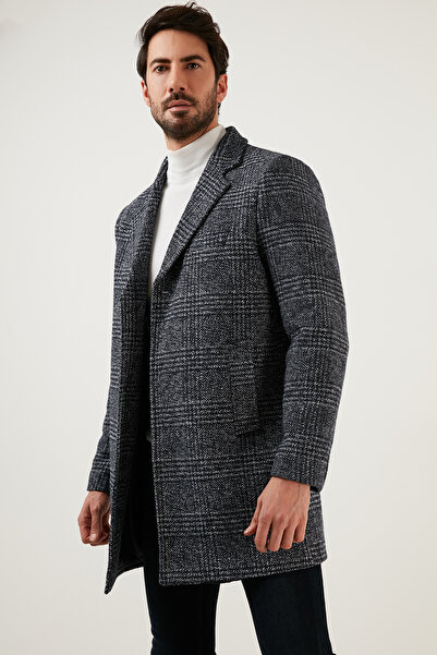 Buratti Slim Fit Single Slit Buttoned Mono Collar Cashmere Coat Men's Coat 58...