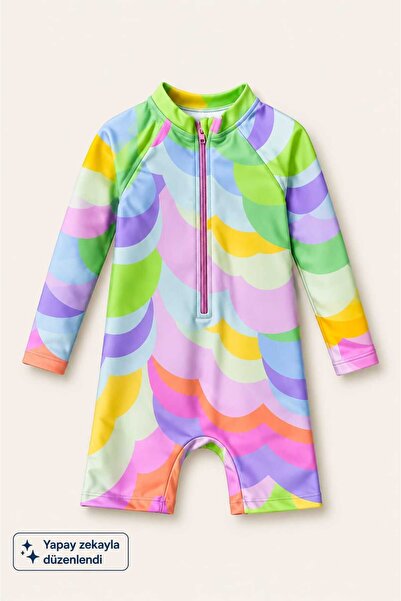 My Kids Wear Children's Long Sleeve Zippered Swimsuit - Comfortable and Casua...