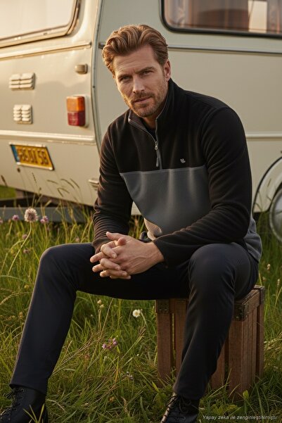 Buratti Regular Fit Anti-Pilling Zimní fleece s límečkem, který nežmolkuje, p...