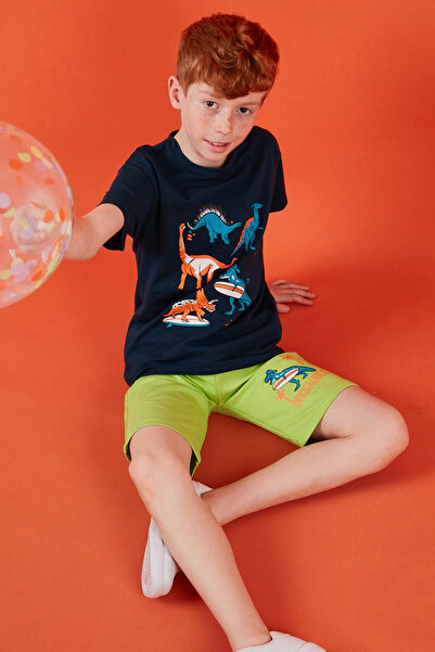 Lela Cotton Printed Crew Neck Short Sleeve Shorts Suit Boys' SET6212021