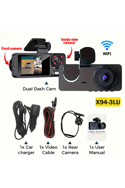Choice5 64G X94-WIFI-3CAM NEW Car DVR 1080P HD WIFI 2/3Camera Dash Cam For Ca...