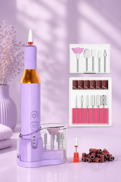 Elindor Freză pentru unghii fără fir, 18.000 RPM, 3 viteze, violet