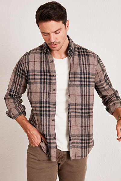 Buratti Plaid Long Sleeve Slim Fit Winter Shirt Men's Shirt Cf21w112844