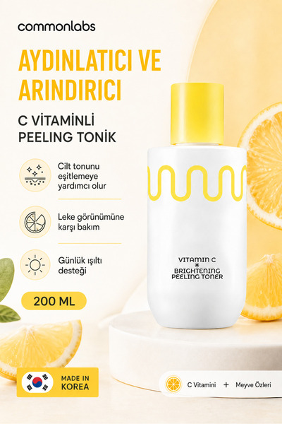 Commonlabs Vitamin C Brightening PEELING TONER - C Vitaminli ve Meyve Özlü Pe...