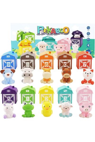 Choice3 10pcs Farm Animal Matching House Montessori Toys For Toddler Rainbow ...