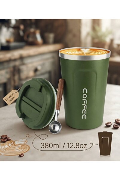 Primo Plus Stainless Steel Vacuum Thermos Mug Green 380ml