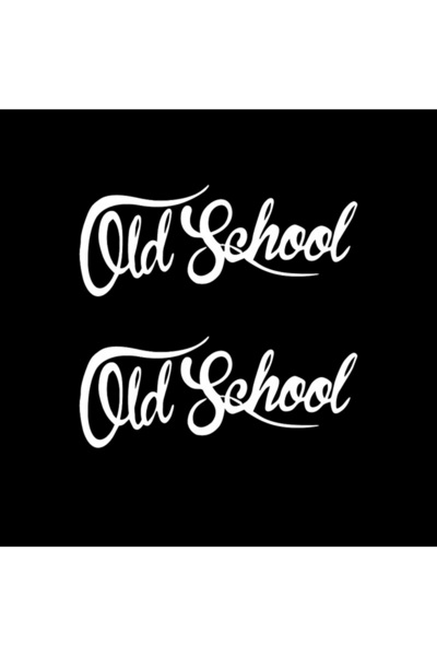 Choice1 2 Pieces 15x6cm AZ161-White 2-Pack "Old School" Stickers for Cars, Mo...