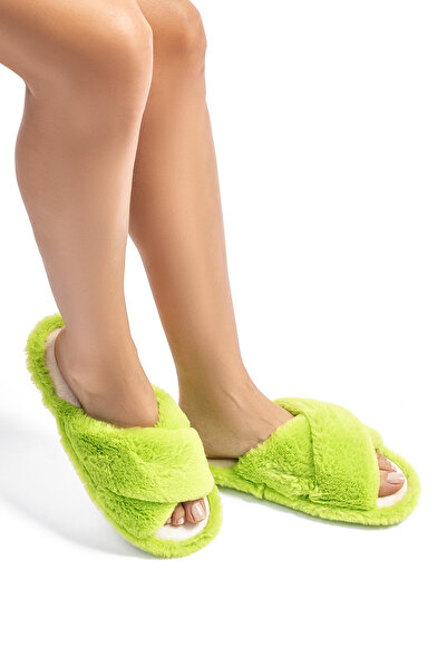 Twigy Cross Plush Women's House Slippers Green 36/41