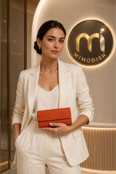Mimodish Kadın 010 Hakiki Deri Yatay Premium Büyük Boy Çok Bölmeli Bol Kartlıklı Büyük Para Gözlü Portföy Kartlık Cüzdan