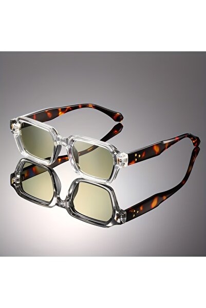 Choice4 Yellow High-end retro square full-frame decorative lenses, classic, d...