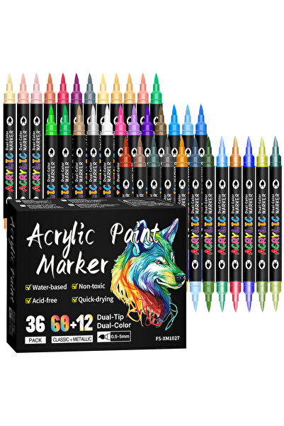 Choice 36Pack-72Colors 24/48/72/144 Colors Acrylic Paint Markers,Dual tips Du...