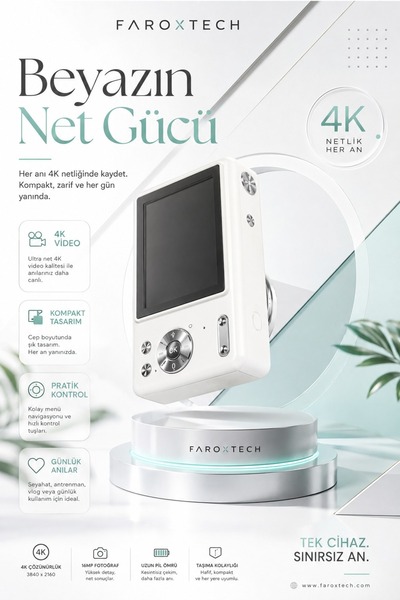 FaroxTech Retro Tasarımın Zamansız Şıklığı: 4K Ultra HD Dijital Nostalji Kame...
