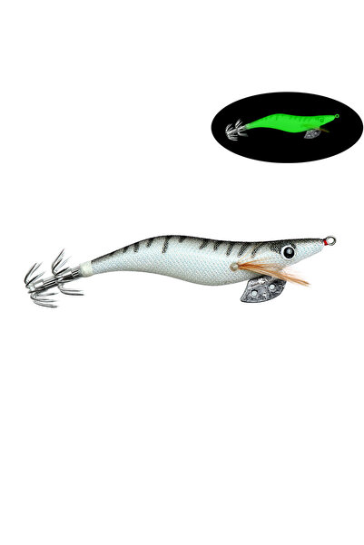 Choice 8CM 7.2G B Full Body Luminous Wooden Shrimp Colorful Imitation Squid S...