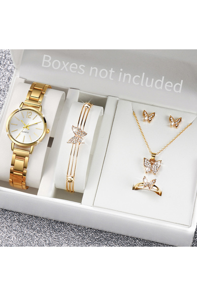 Choice Gold G No Box 6PCS/Set Fashion Women's Quartz Watch Stainless Steel Ba...