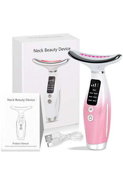 Choice Pink EMS Micro-current Neck Face Beauty Device 7 Color Facial Massager...