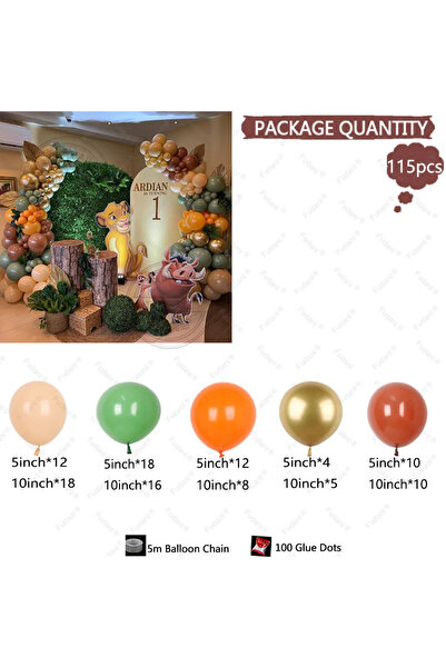 Choice 40inch 115pcs 115pcs Cartonn Lion King Themed Party Balloon Arch Kit Y...