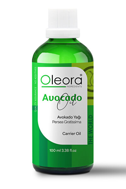 Oleora Avokado Yağı, Saf, Sabit Yağ, (AVOCADO OİL) Carrier Oil, Pure 100 ml