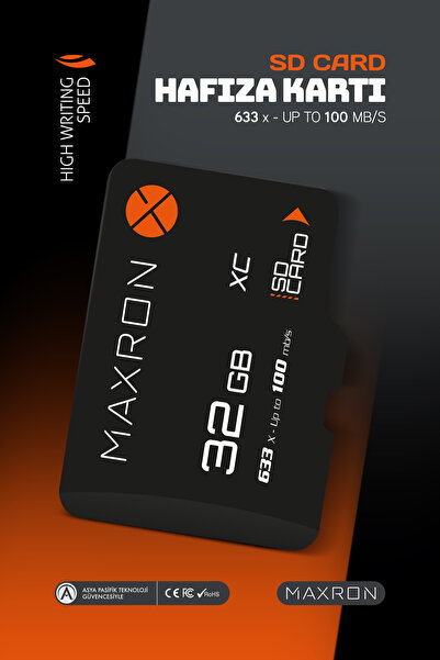 Maxron 32 GB Hafıza Kartı SD Kart Adaptörü 100 Mb/s