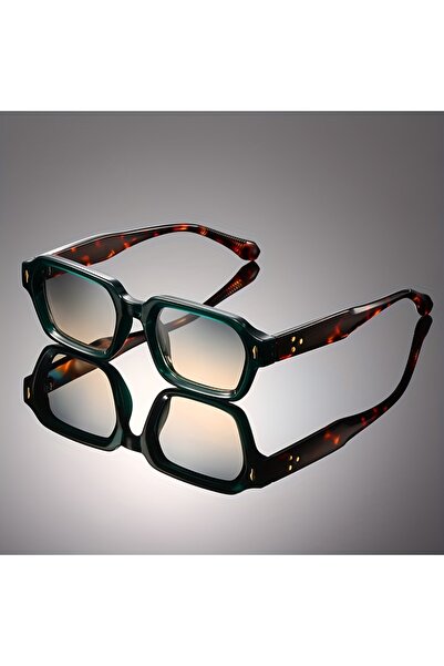 Choice1 Green High-end retro square full-frame decorative lenses, classic, du...