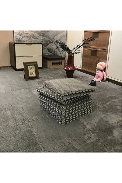 Choice5 Grey-4Pcs 30x30cm Plush Puzzle Foam Floor Mat Creative Fashion Carpet...