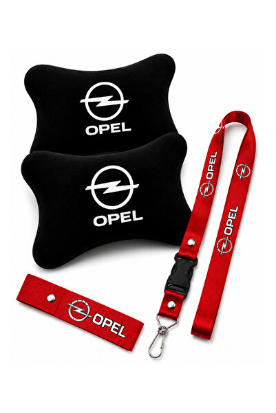 TUSBA MARKET Opel Uyumlu Nakışlı Siyah Polar Ortopedik Seyahat Boyun Yastık /...