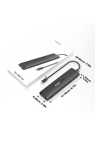 Choice1 TC96 Lemorele 13 IN 1 4K USB Hub USB C to Dual HDMI VGA RJ45 Gigabit ...