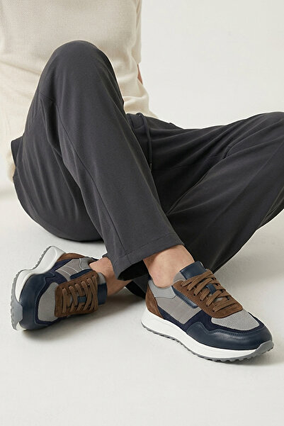 Ziya , Erkek Hakiki Deri Sneaker 1631026Z2022 Lacivert