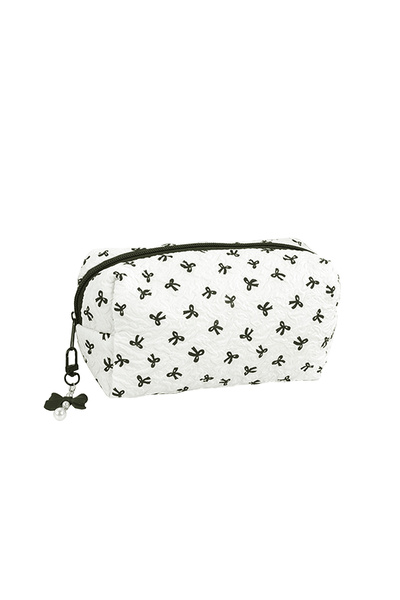 Choice White 1pc Bow Tie Pattern Pencil Case, Creative Butterfly Tie Zipper P...