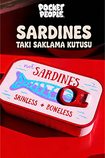 Pocket People Sardines Takı Saklama Kutusu | Mini Organizer Kutu | Küpe, Yüzü...