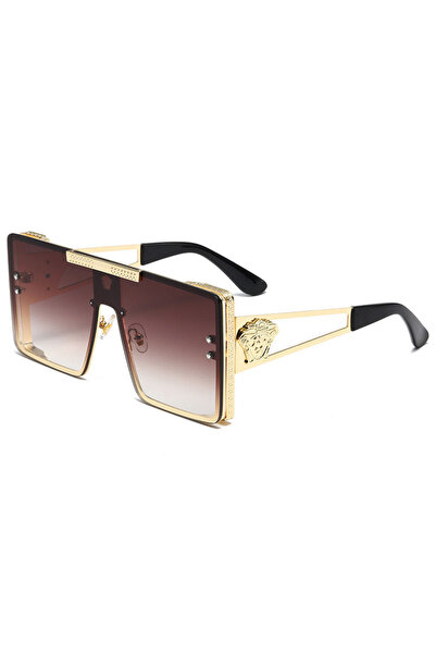 Choice1 Brown New Stylish Sunglasses with Oversized Frames, Trendy Metal Desi...