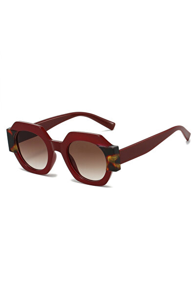 Choice4 Wine Red New Hexagon Unique Sunglasses Women Brand Designer Color Pat...