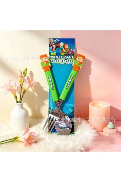Choice1 Bandai A Kids Funny Fork Spoon Set ABS Handle Stainless steel Tablewa...