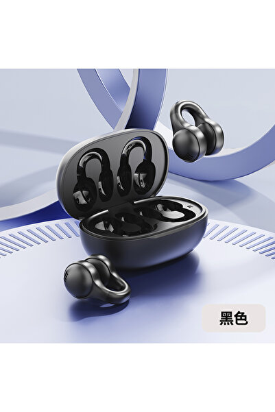 Choice1 X51-Black Bluetooth Headphones with Clip-On Ears, Mirror Surface, Dig...