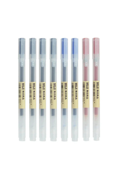 Choice4 0.38mm 4black 2blue 2red 6/8Pcs/Set MUJIs Gel Pen Black/Red/Blue 0.38...