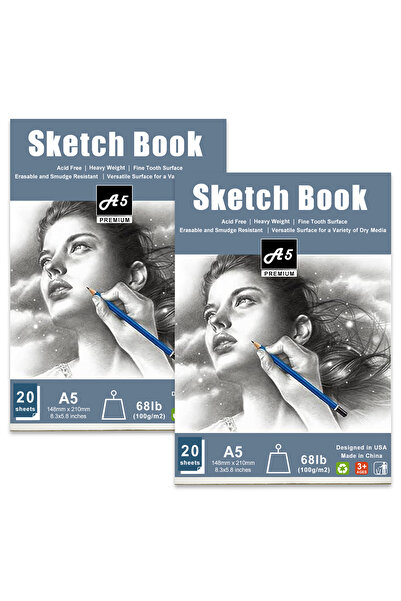 Choice A5 2 pcs C 2 pcs/30 Sheet Thickened Spiral Sketchbook - Premium Qualit...