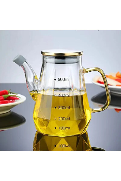 Choice 500ml JUSTINLAU Glass Oil Pots 500/700/900ml Leak Proof Diamond Oil Bo...