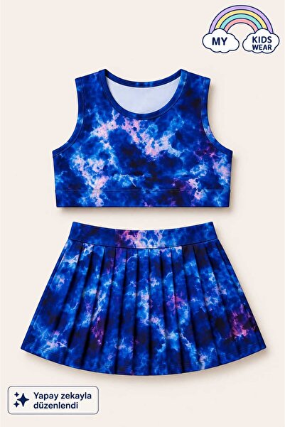 My Kids Wear Girl's Sort Skirted Swimsuit Set 4-16 Years Old 12027