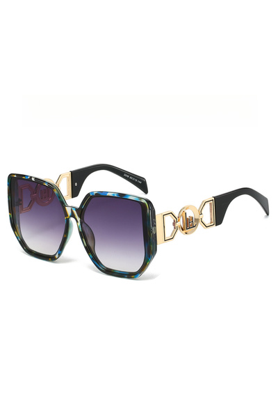 Choice6 GreenLeopard Gray Fashion Large Frame Female Sunglasses Brand Designe...