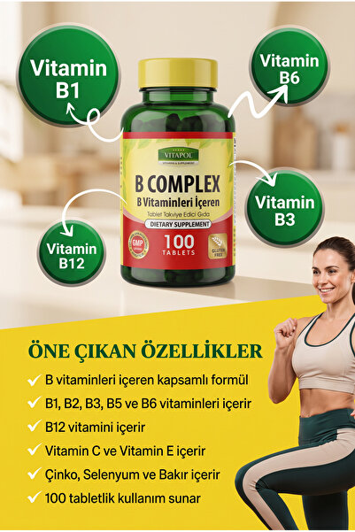 Vitapol B Kompleks 100 Tablet Vitamin B Complex