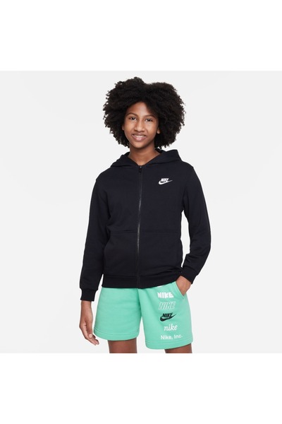 Nike K NSW CLUB FT HD FZ LS LBR FD3017-010 Μαύρο