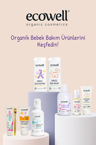Ecowell Bebek Yüz Ve Vücut Losyonu, Organik & Vegan Sertifikalı, Nemlendirici Bebe Kremi, Parabensiz, 300ml