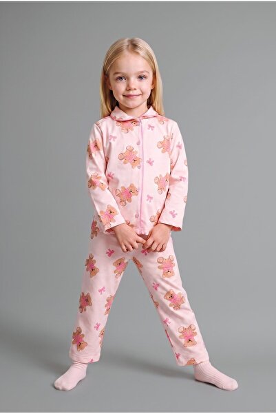 DeFacto Teddy Bear Patterned Front Buttoned 2-Piece Pajama Set for Baby Girl ...