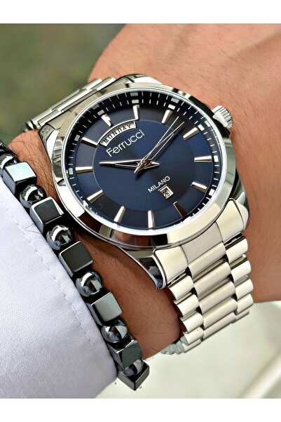Ferrucci Men's Wristwatch 3 Atm Waterproofness 2 Years Warranty White Dial Si...