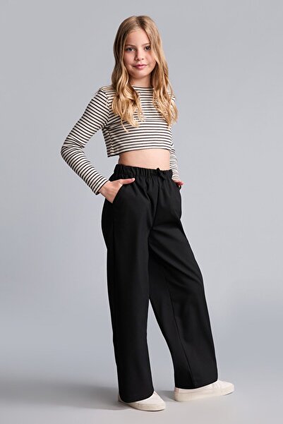DeFacto Wide Leg Black Trousers for Girls H9663A826Au